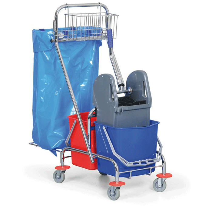 OMEGA úklidový vozík s bohatou výbavou 2x17l