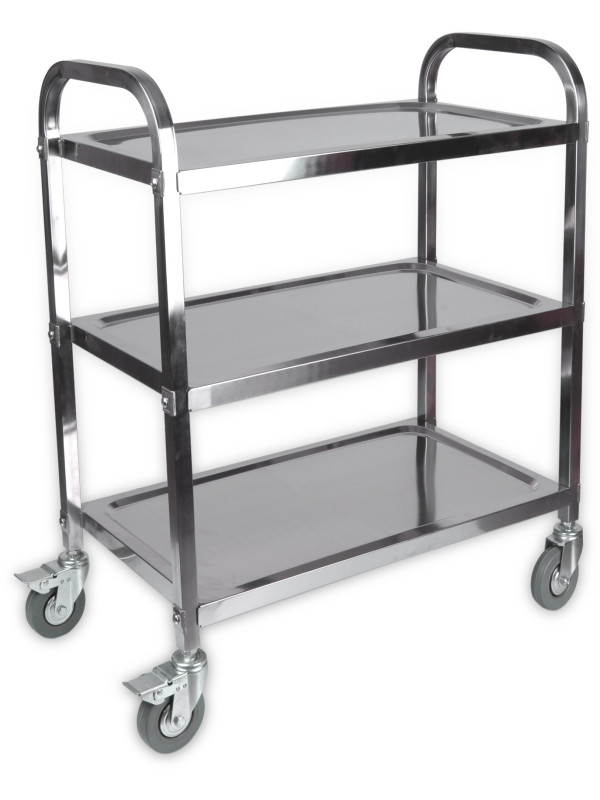 Servírovací vozík nerezový, tři police